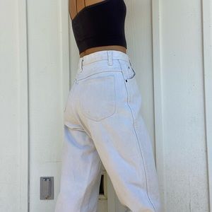 Off White High Waisted Mom Jeans